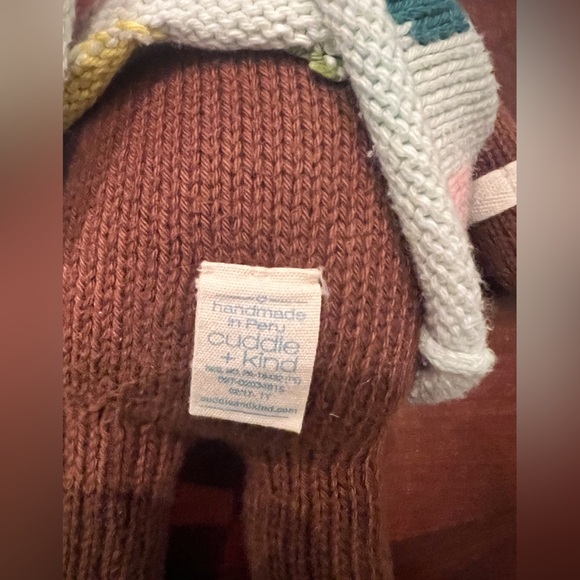 CUDDLE + KIND Ivy the Bear 13” Hand Knit Stuffee Animal - Picture 6 of 8